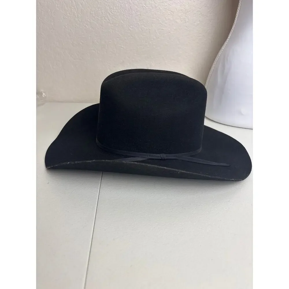 MHT Western Black Felt Cowboy Hat Master Hatters of Texas Wide Brim USA
